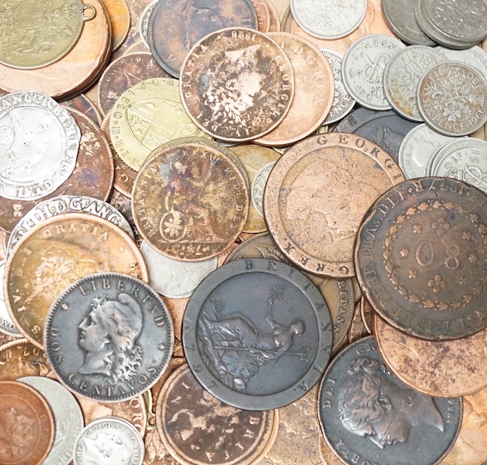 An Elizabeth I hammered Silver Shilling 1560-61, mm. ‘Cross-crosslet’ and sixpence 1601 and various Georgian and later coinage